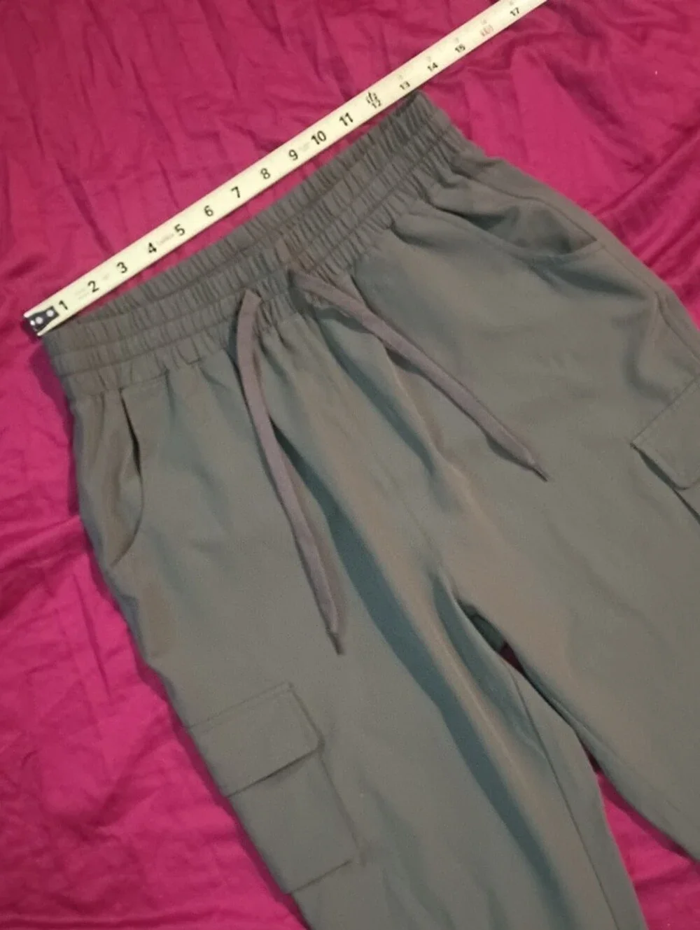 Ci Sono Womans Olive Green Cargo Joggers w/ Drawstring & Pockets Size S Like New